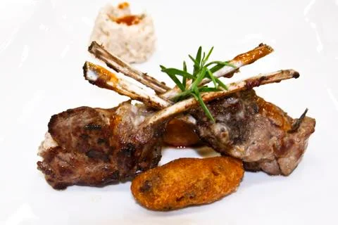 Grilled chops prepared with spices Stock Photos