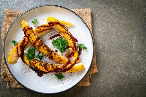 Grilled corn with bbq sauce Stock Photos
