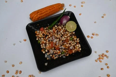 Grilled corn Chaat. Stock Photos