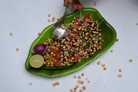 Grilled corn Chaat. Stock Photos