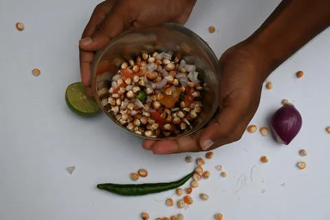 Grilled corn Chaat. Stock Photos