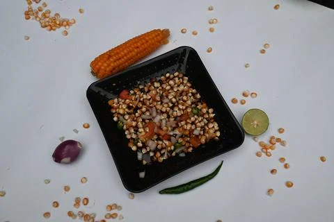 Grilled corn Chaat. Stock Photos