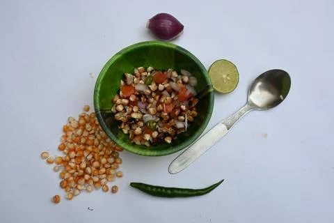 Grilled corn Chaat. Stock Photos
