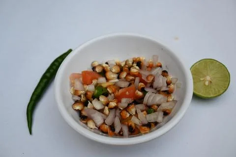 Grilled corn Chaat. Stock Photos