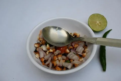 Grilled corn Chaat. Stock Photos