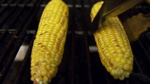Grilled Corn in a close up shot Stock Footage 243617640