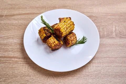Grilled Corn on the Cob with Herbs Stock Photos