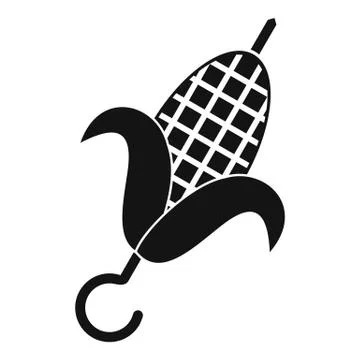 Grilled corn cob icon, simple style Stock Illustration