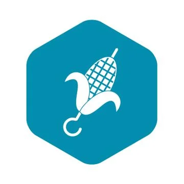 Grilled corn cob icon, simple style Stockillustratie
