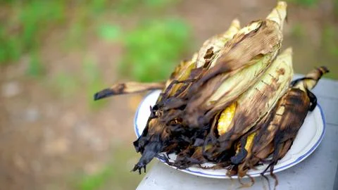Grilled Corn on the Cob Stock Photos