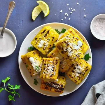 Grilled corn on the cob Stock Photos