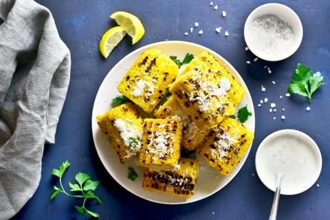Grilled corn on the cob Stock Photos