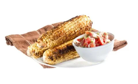 Grilled corn. Stock Photos