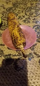 Grilled Corn Served Without The Kernels Foto stock
