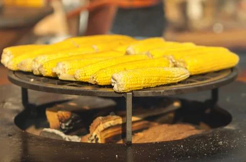 Grilled corn. Vegetable barbecue. Stock Photos