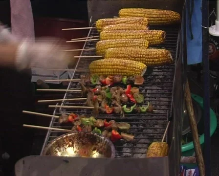 Grilled corncobs Stock Footage 312775