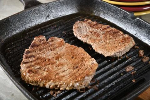 Grilled cube steaks Stock Photos