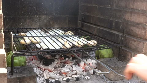 Grilled cuttlefish and vegetables Stock Footage 264070064