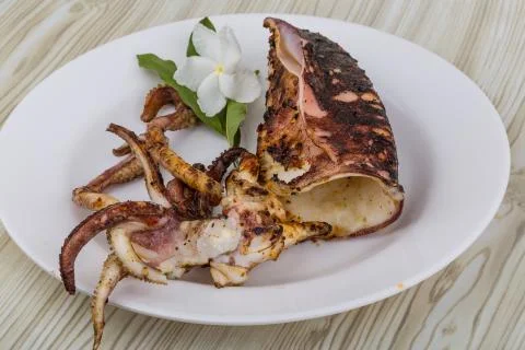Grilled cuttlefish Stock Photos