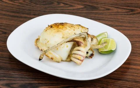Grilled cuttlefish Stock Photos