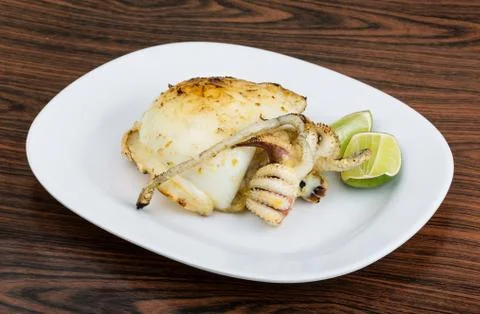 Grilled cuttlefish Stock Photos