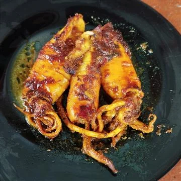 Grilled cuttlefish Stock Photos