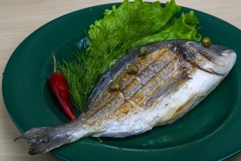 Grilled dorado Stock Photos