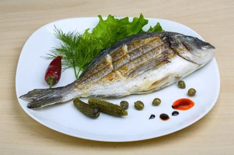Grilled dorado Stock Photos