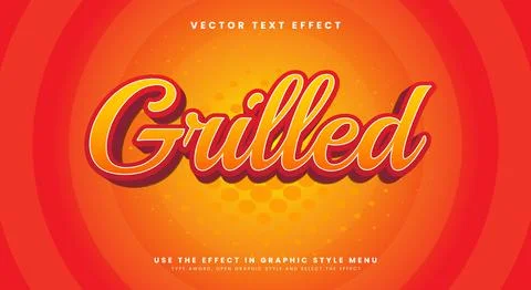 Grilled editable text effect Template Stock Illustration