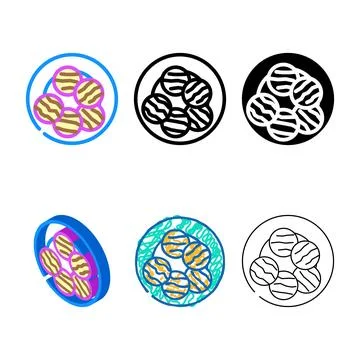 Grilled eggplant color icon vector clean Stock Illustration