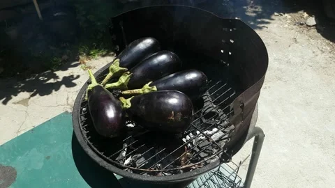 Grilled Eggplant Stock Footage 136535334