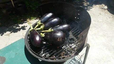 Grilled Eggplant Stock Footage 136535335