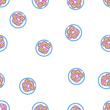 Grilled eggplant vector seamless pattern Stock Illustration