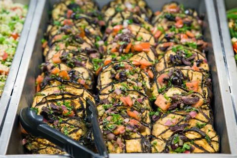 Grilled eggplants Stock Photos
