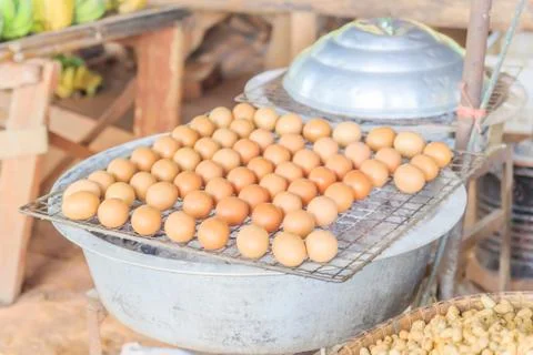Grilled eggs Stock Photos