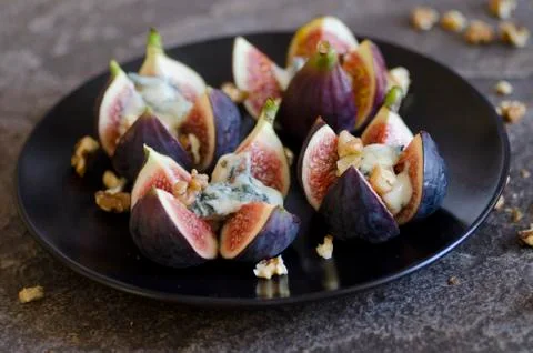 Grilled figs Stock Photos