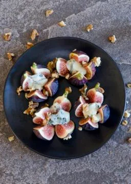 Grilled figs Stock Photos