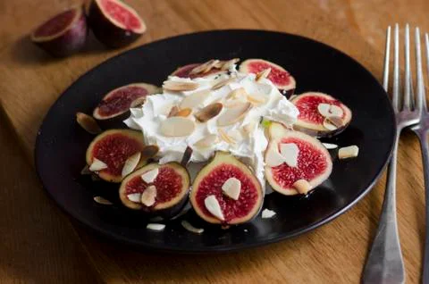 Grilled figs Stock Photos