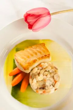 Grilled fish dinner. Stock Photos