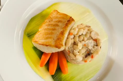 Grilled fish dinner. Stock Photos