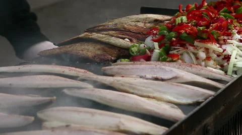 Grilled fish Stock Footage 45794192