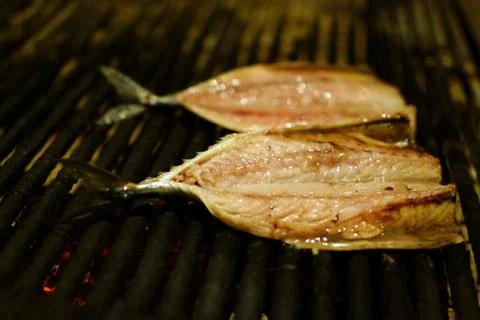 Grilled fish. Stock Photos