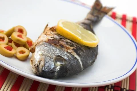 Grilled fish Stock Photos