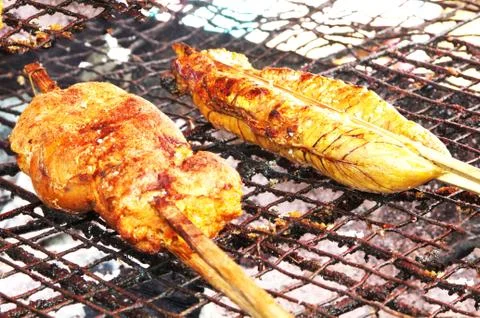 Grilled fish. Stock Photos
