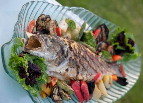 Grilled fish Stock Photos