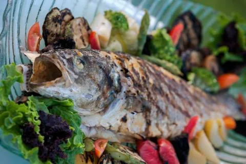 Grilled fish Stock Photos