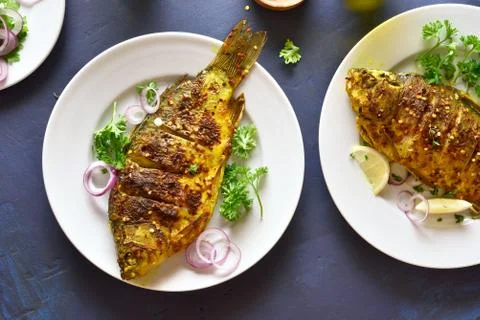 Grilled fish Foto stock