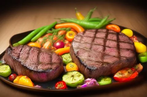 Grilled fresh stake Illustrazione stock