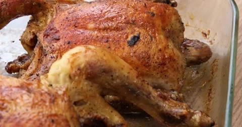 Grilled fried chicken close up Stock Footage 133647521