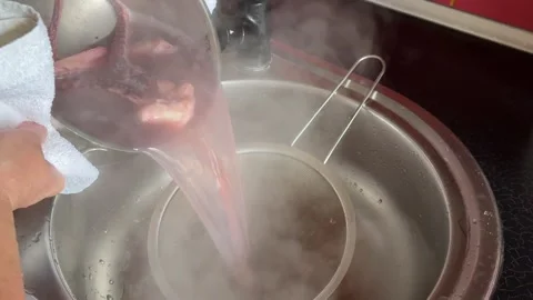 Grilled giant squid tentacles served with lemon and herbs as a gourmet seafood Stock Footage 345178379